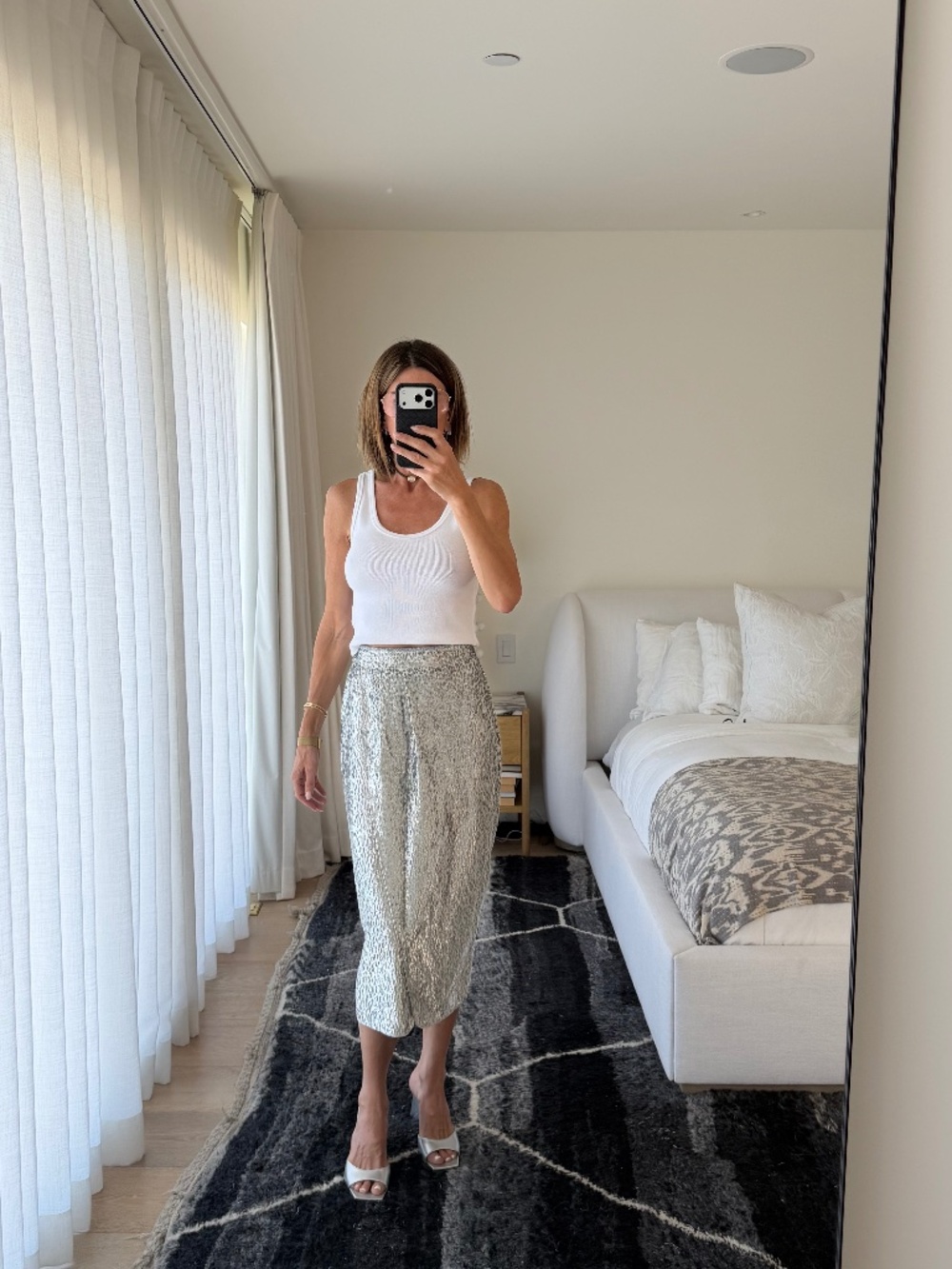 Forte Forte Size 0 Silver leopard print skirt